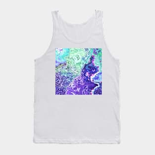 mint turquoise purple indigo marbled abstract digital painting Tank Top